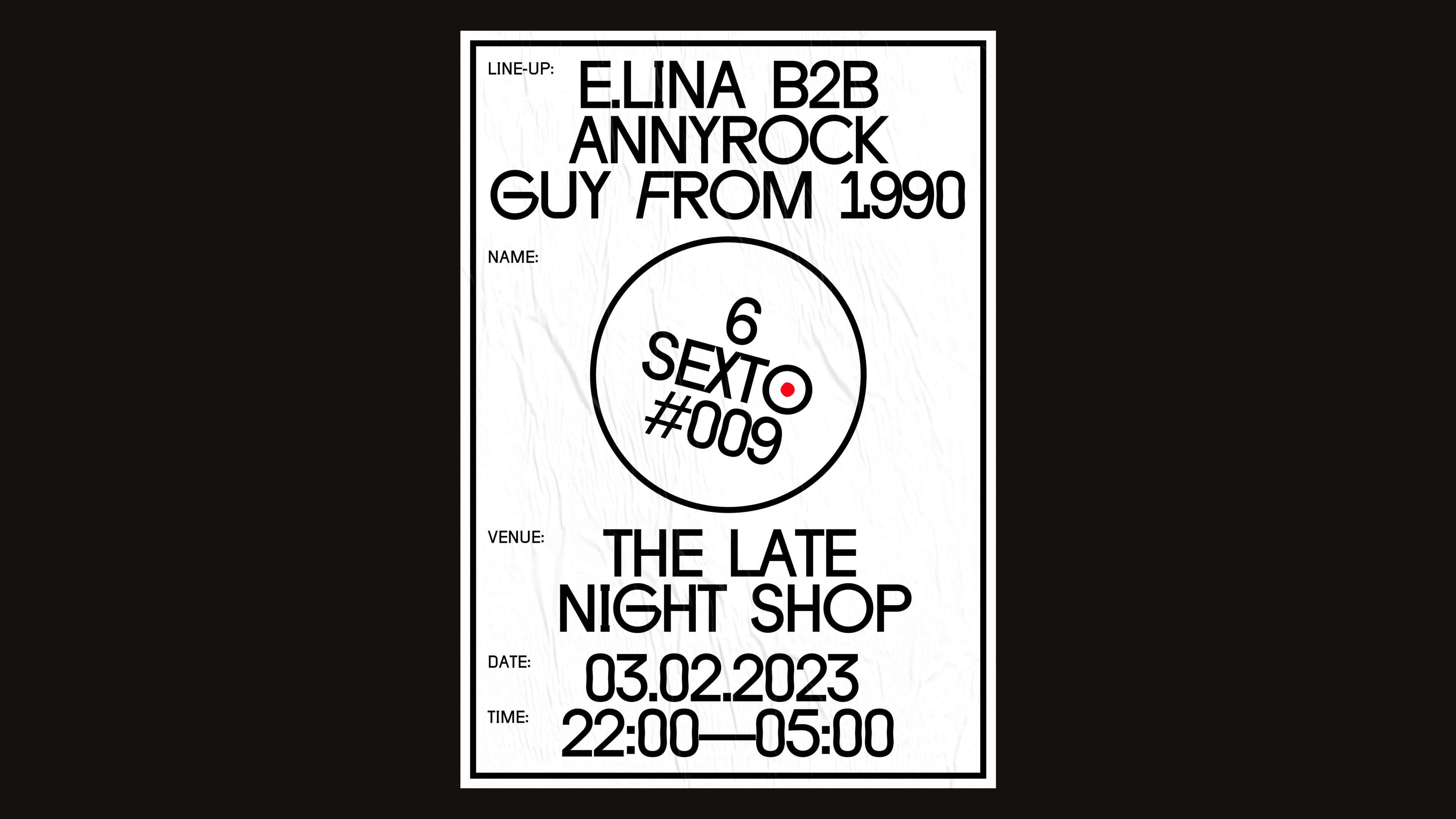 Sexto #009 X Late Night Shop Cover