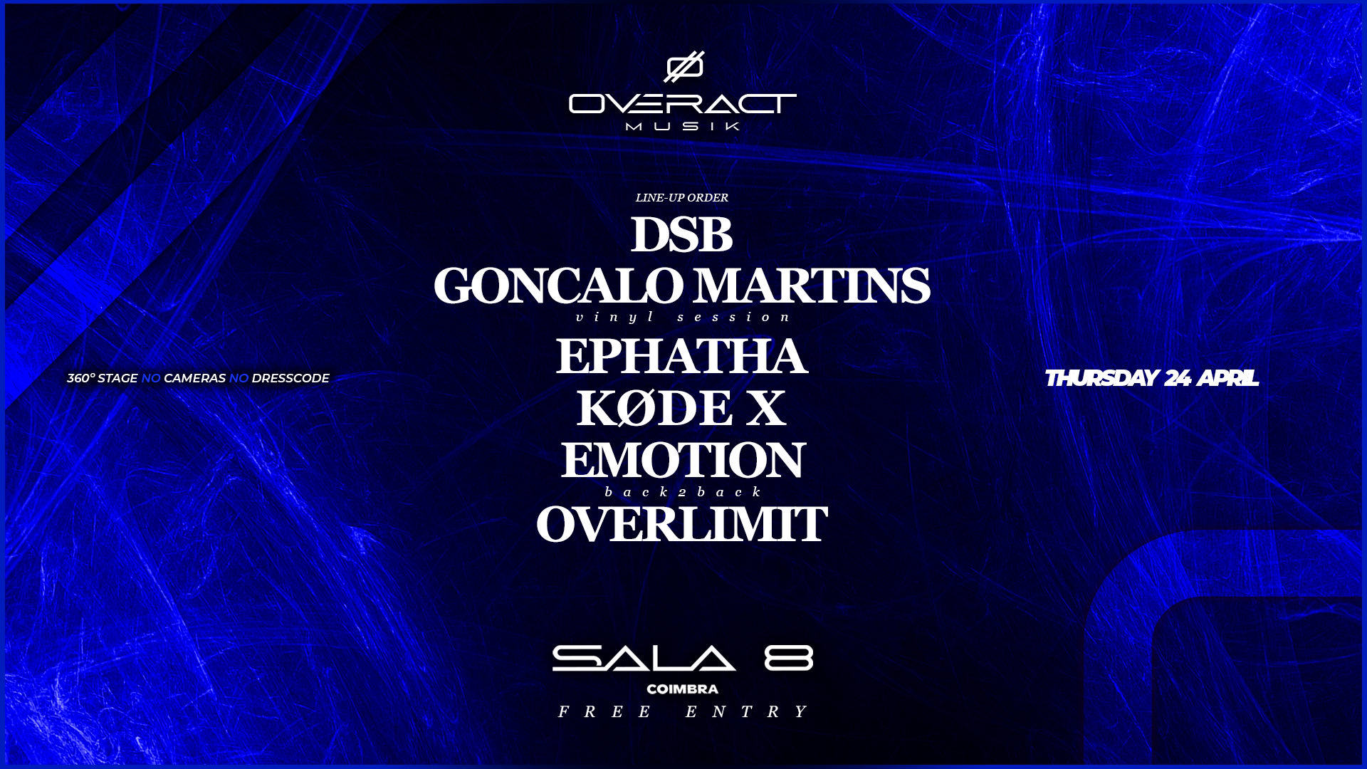 24/4 Overact Musik @ Sala 8, Coimbra Cover