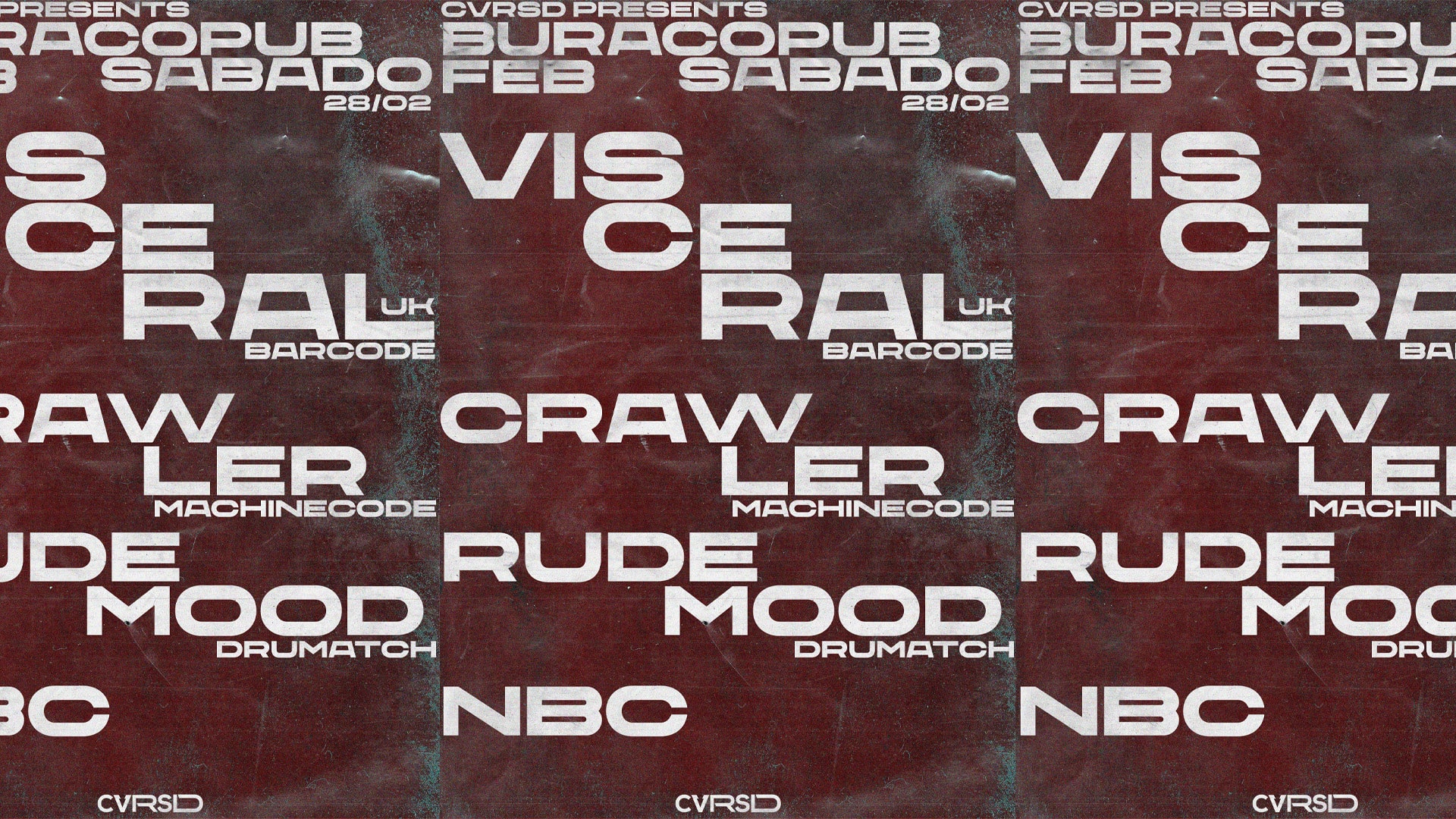 Cvrsd Night W/ Visceral @ Buraco Pub Cover