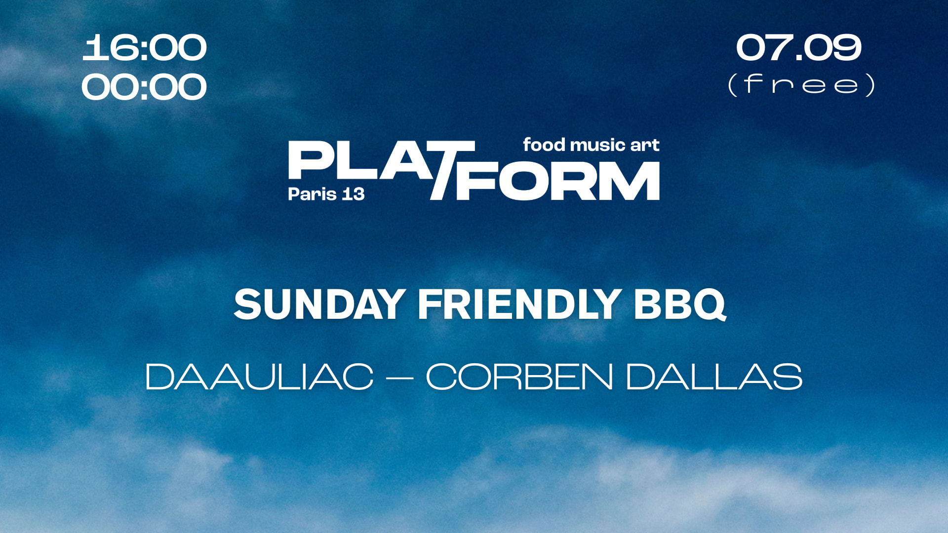 Sunday Friendly Bbq • Daauliac X Corben Dallas • Free Cover