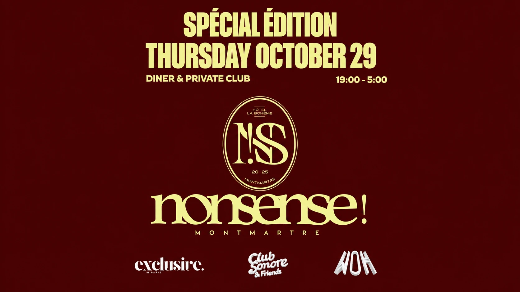 Club Sonore X Exclusive X Woh & Friends X Nonsense Paris Cover