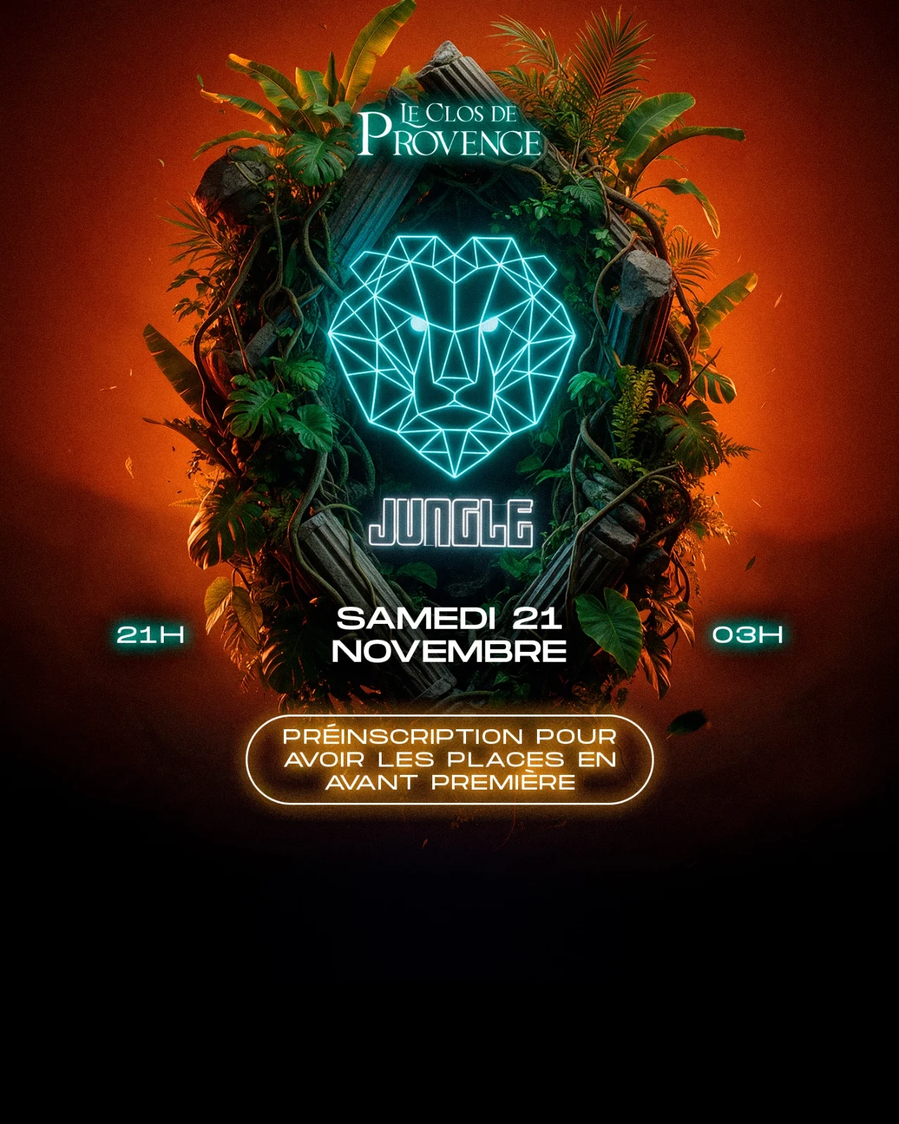 Samedi 21 Novembre - La Jungle @Clos De Provence Cover
