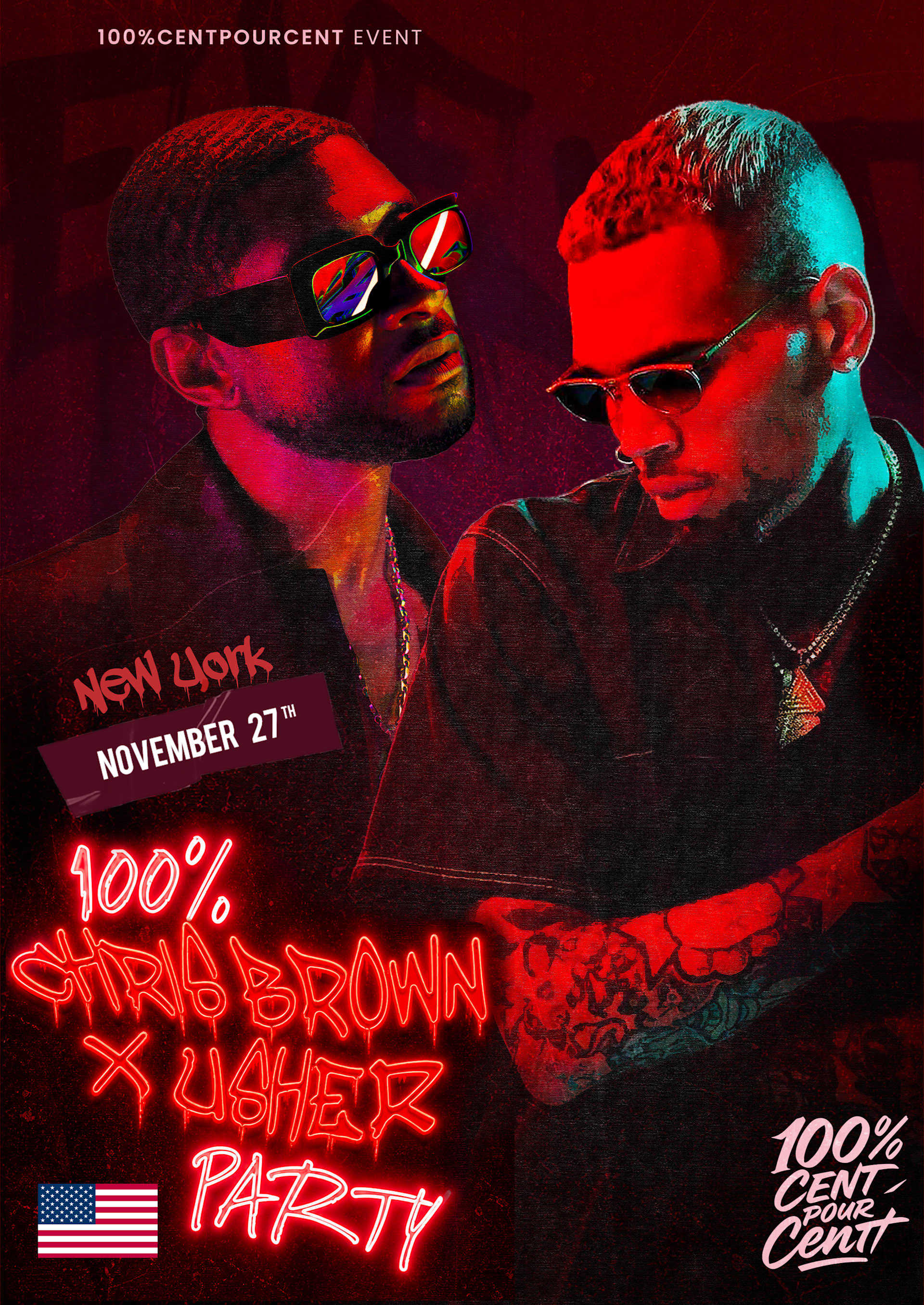 100% Chris Brown X Usher Party In New York !! Cover