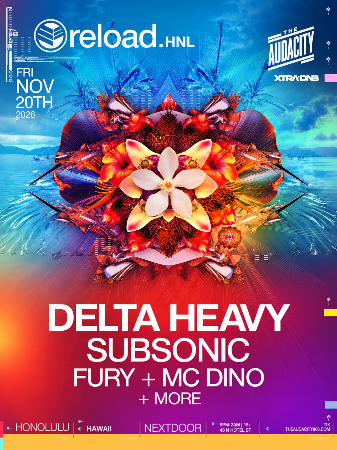 Reload Hnl Presents: Delta Heavy, Subsonic, Fury & MC Dino Cover
