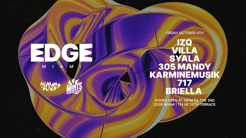 Flyer for Mints On The House at EDGE Miami, Fri, Oct 9 playing house, tech house