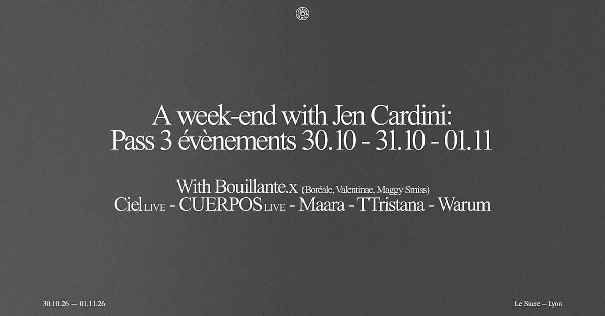 A Week-End With Jen Cardini : Pass 3 Événements