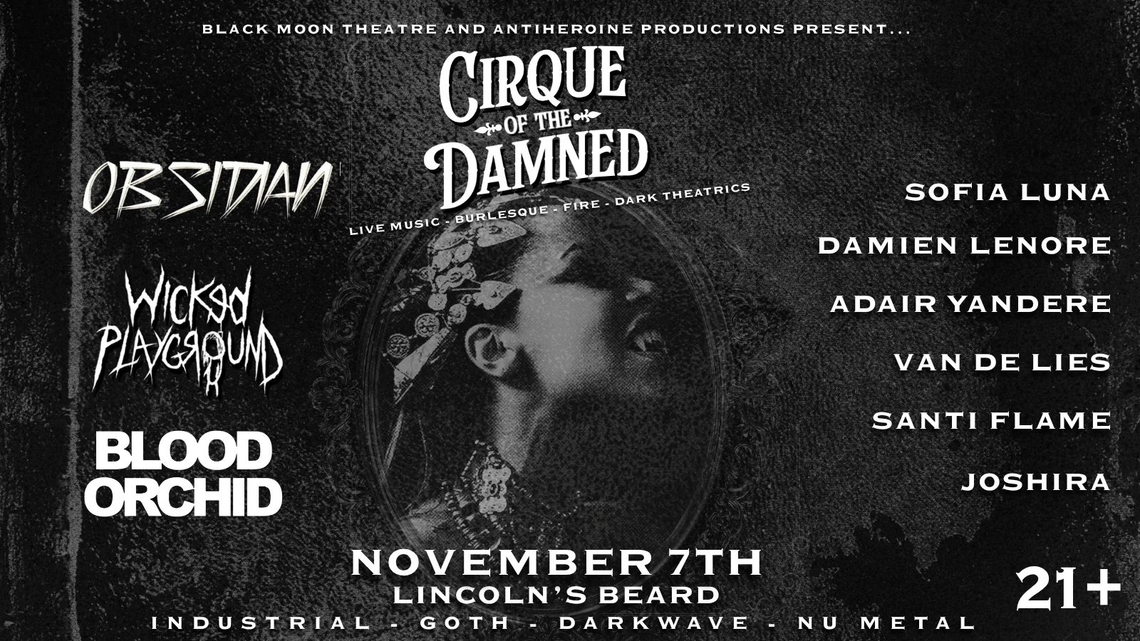 Cirque Of The Damned/Obsidian Wicked Playground Blood Orchid