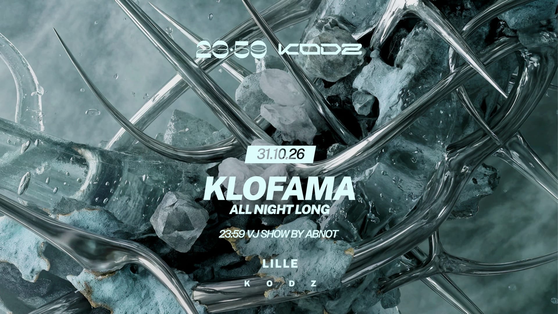 🎃 23:59 va te faire frissonner pour Halloween ! Le 31 octobre, retrouve le prince des ténèbres Klofama pour un all night long exclusif au Kodz. Une nuit plus hard et plus sombre que jamais. Prends vite ta place 🎟️