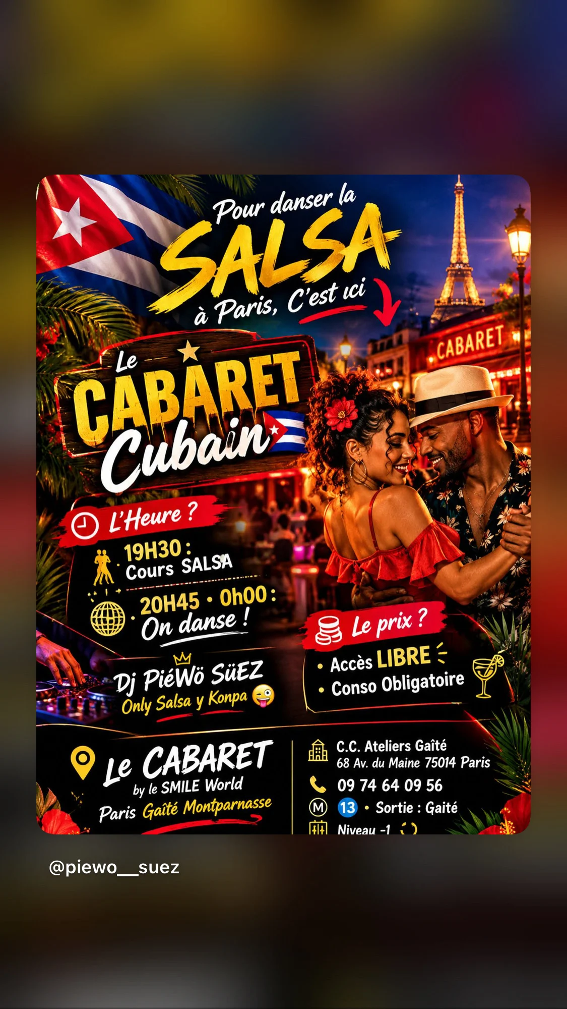Mardi / Cours & Soirée Salsa Paris