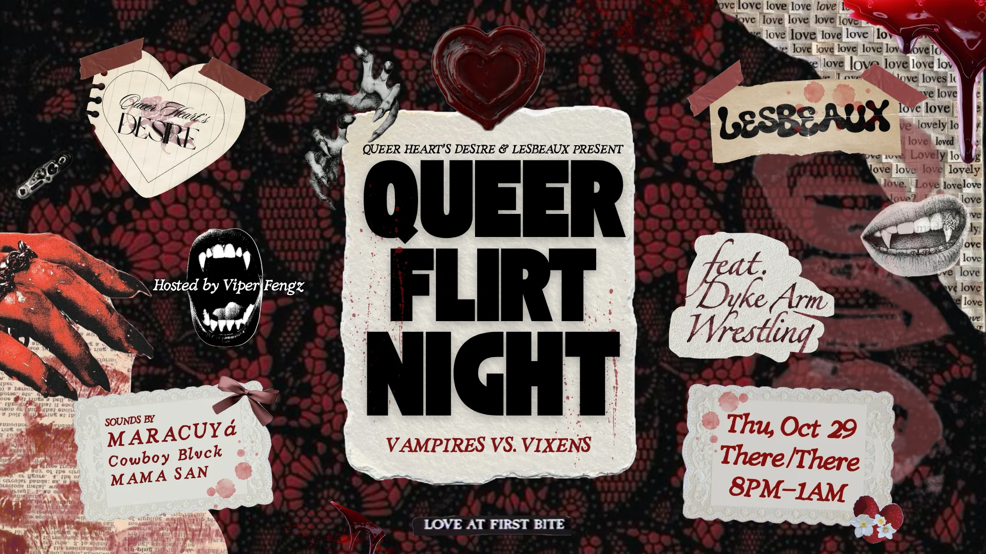 Queer Flirt Night: Vampires Vs Vixens W/ Dyke Arm Wrestling