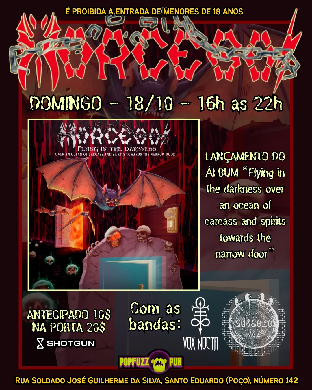 Lançamento Morcegos + Vox Nocta + Subsolo
