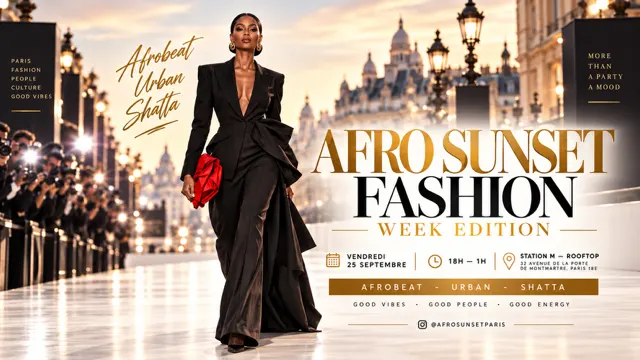 🌇✨ Afro Sunset — Fashion Week Edition 👠🔥