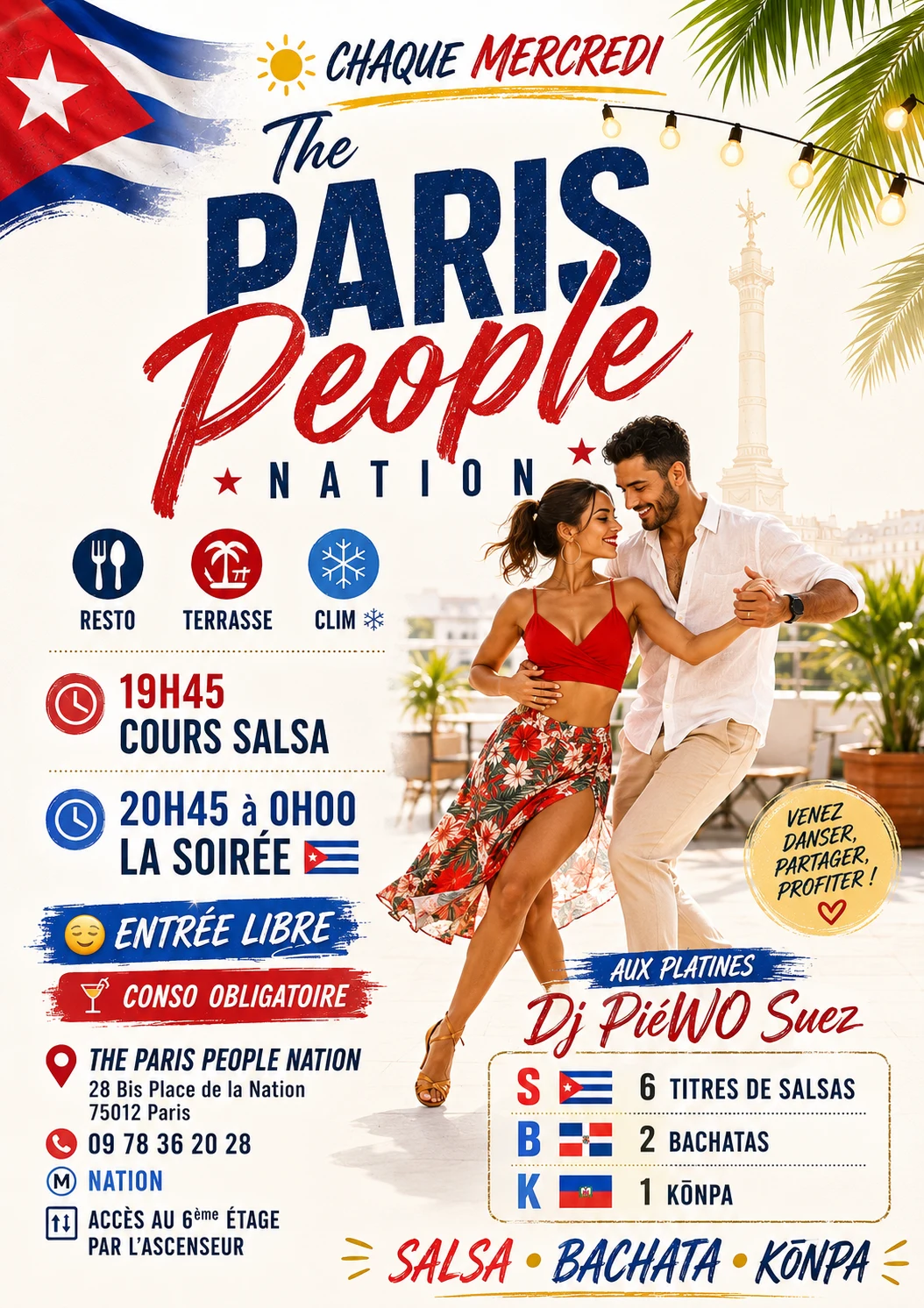 Mercredi / Cours & Soirée Salsa Party En Rooftop