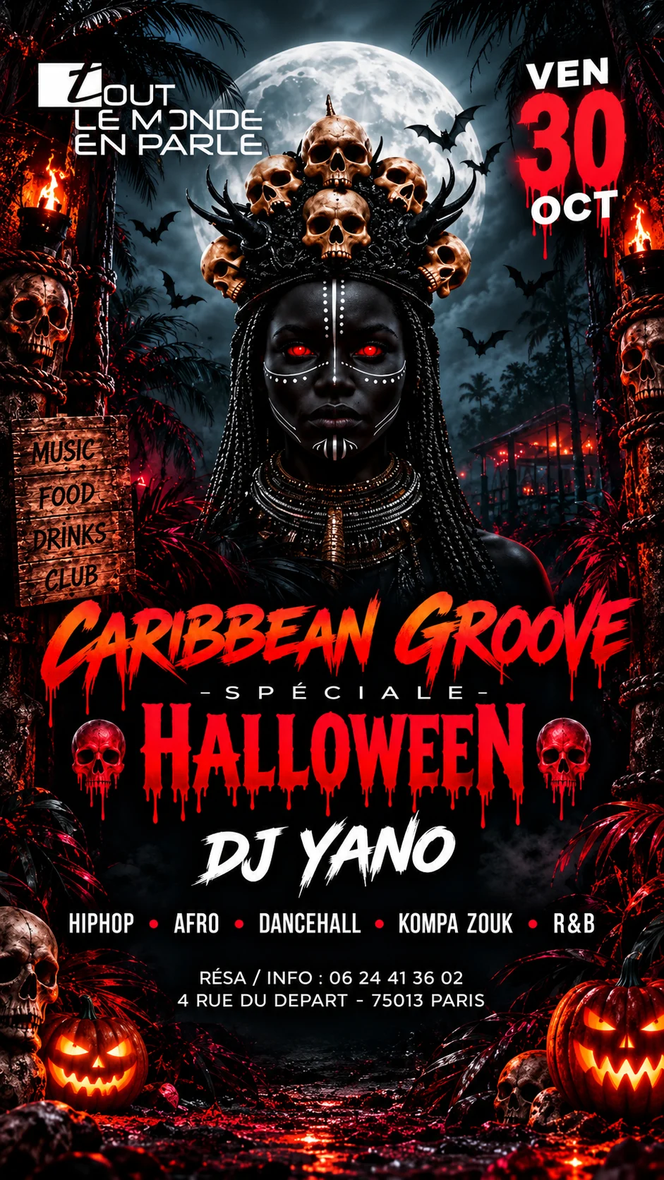 Caribbean Groove Special Halloween Club ,Hiphop Afrobeat