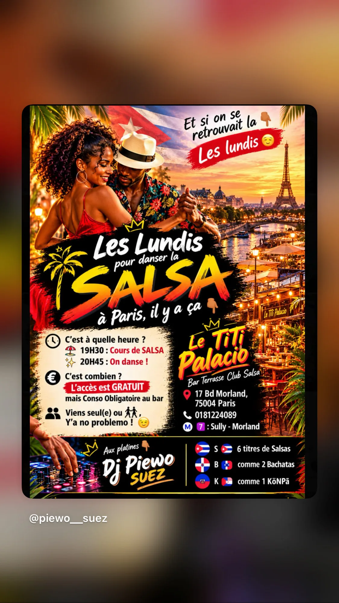 Lundi | Soirée Salsa & Cours | Titi Palacio Paris