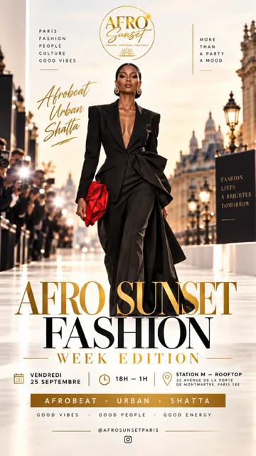 🌇✨ Afro Sunset — Fashion Week Edition 👠🔥