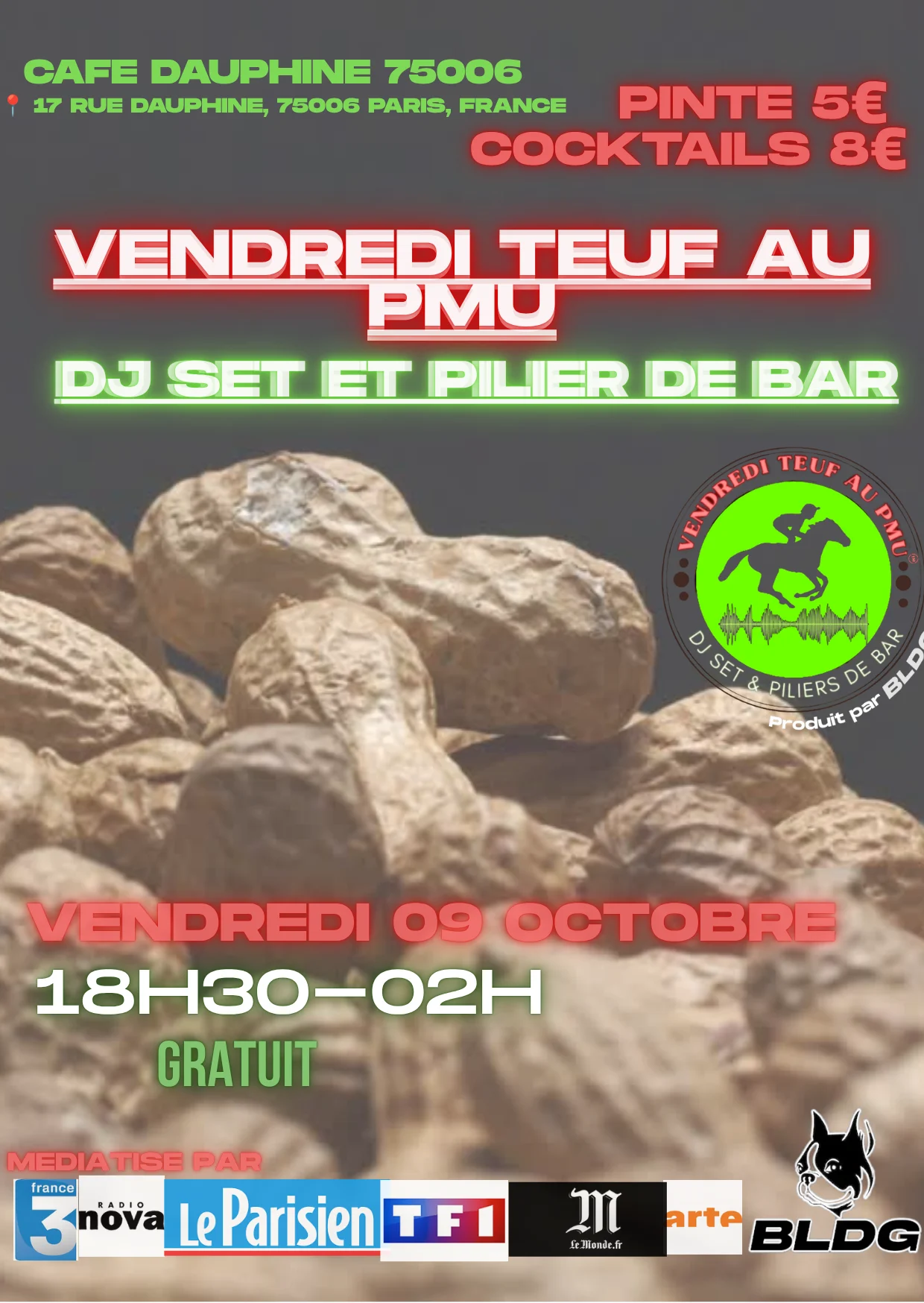 Vendredi Teuf Au Pmu  Dj Set & Piliers De Bar
