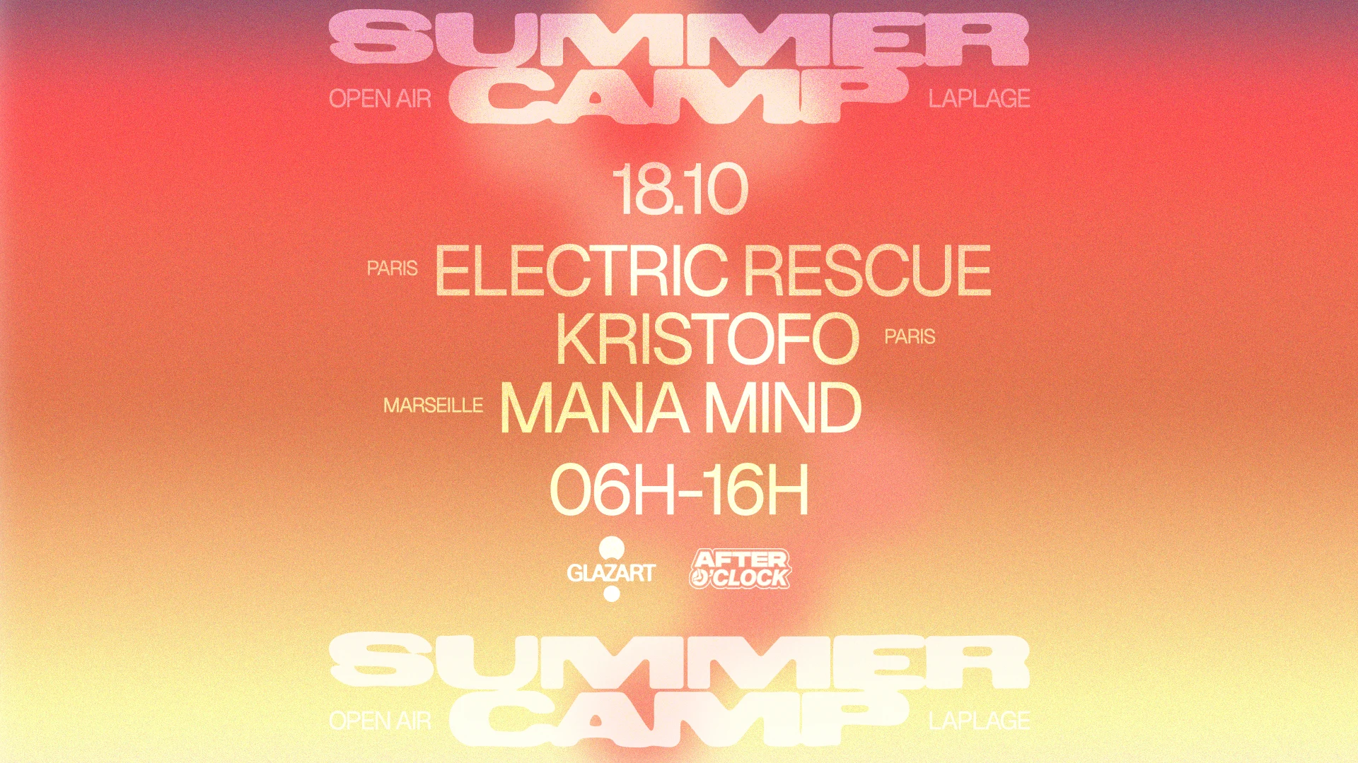 After O'clock X La Plage Open Air : Manamind, Kristofo, El..