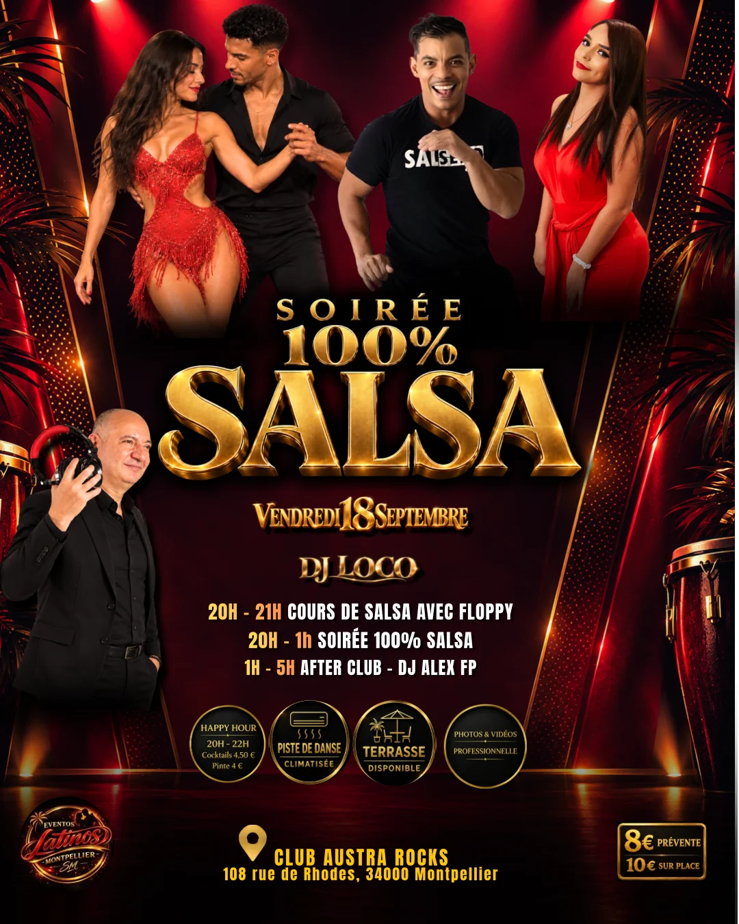 Soirée 100 % Salsa Vendredi 18 Septembre • Club Austra Rocks