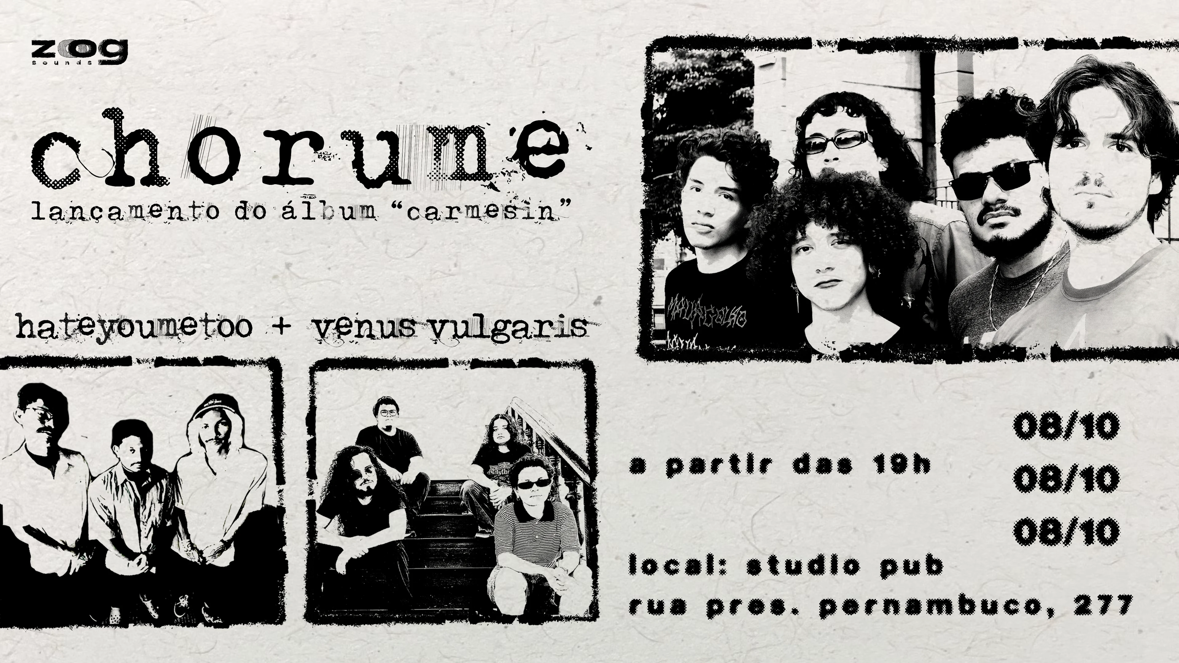 Lançamento Chorume + Venus Vulgaris + Hateyoumetoo