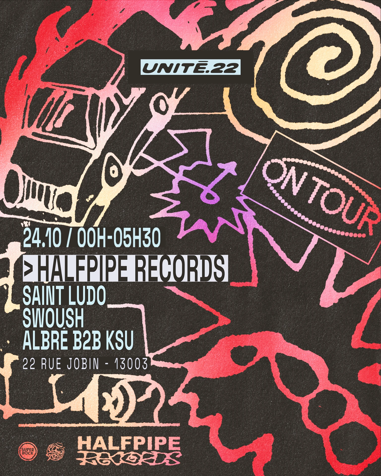 U.22 X Halfpipe Records : Saint Ludo, Swoush, Albré B2b Ksu