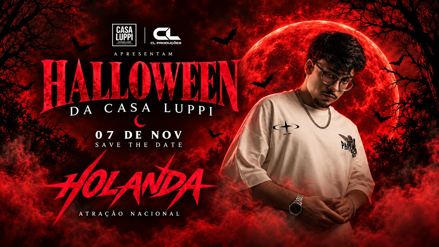 Halloween Da Luppi Temática - 07/11 - Dj Holanda
