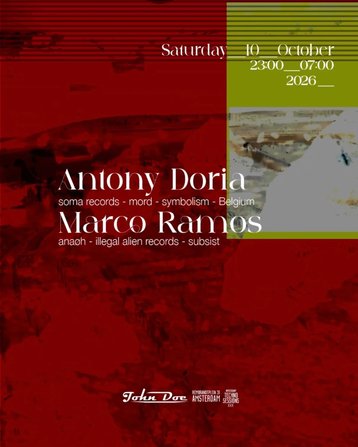 Amsterdam Techno Sessions W/ Antony Doria (Symbolism) Be