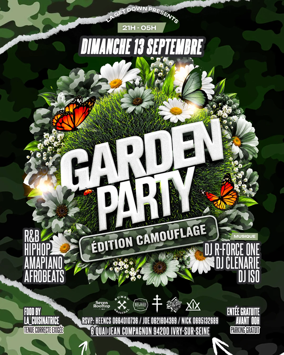 Garden Party |  Camouflage Edition | Dim 13 Sept | Terrasse