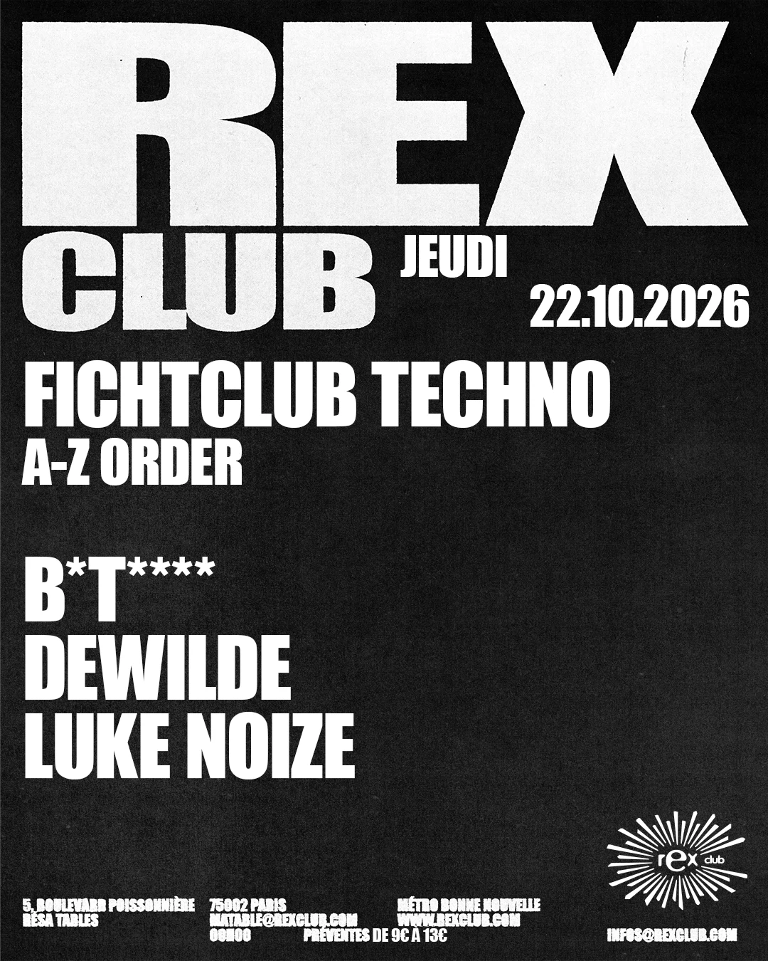 Fightclub Techno: B**I**, Dewilde, Luke Noize
