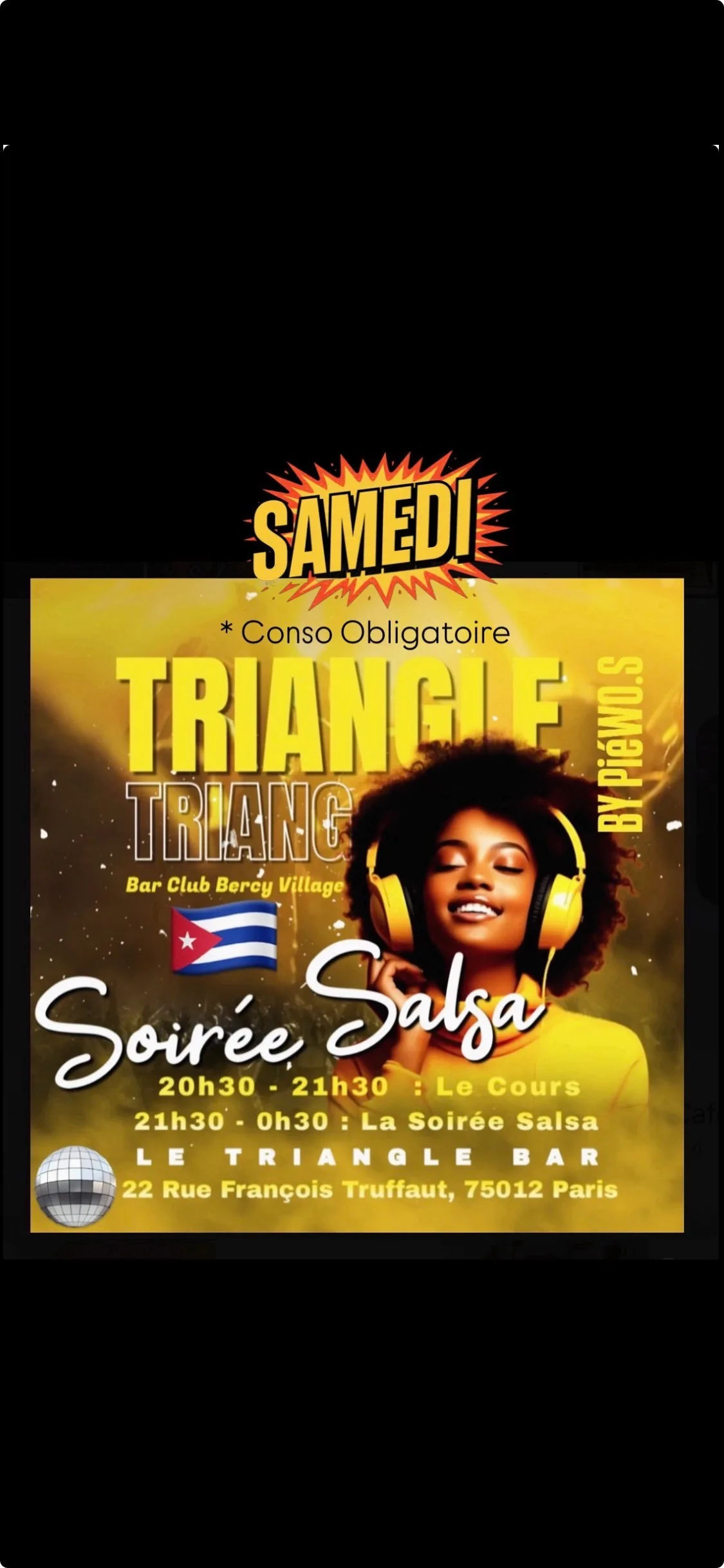 Samedi / Cours & Soirée Salsa Bercy Village Paris