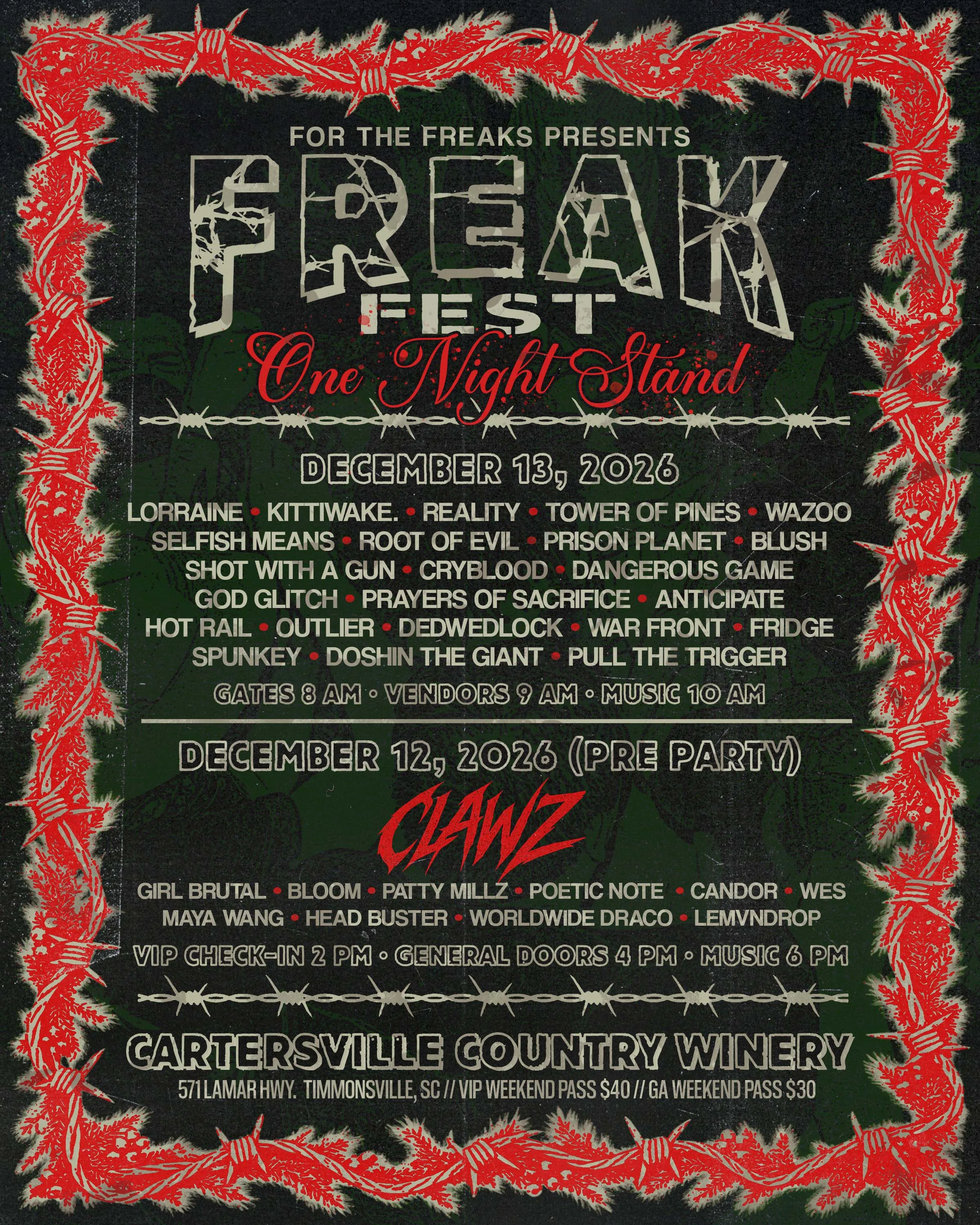 Freak Fest: One Night Stand - Holiday Bash
