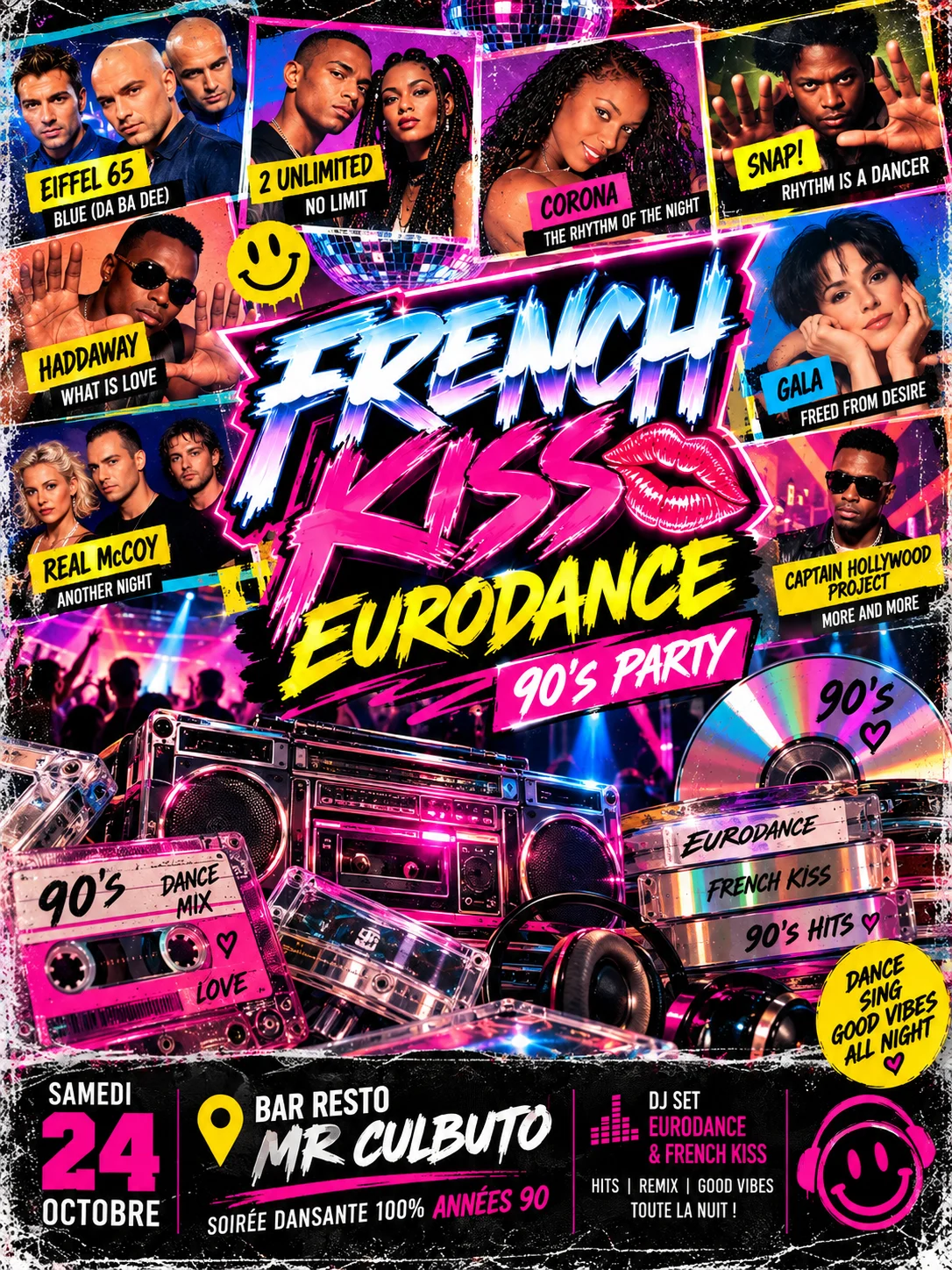 French Kiss Dance Party 90's