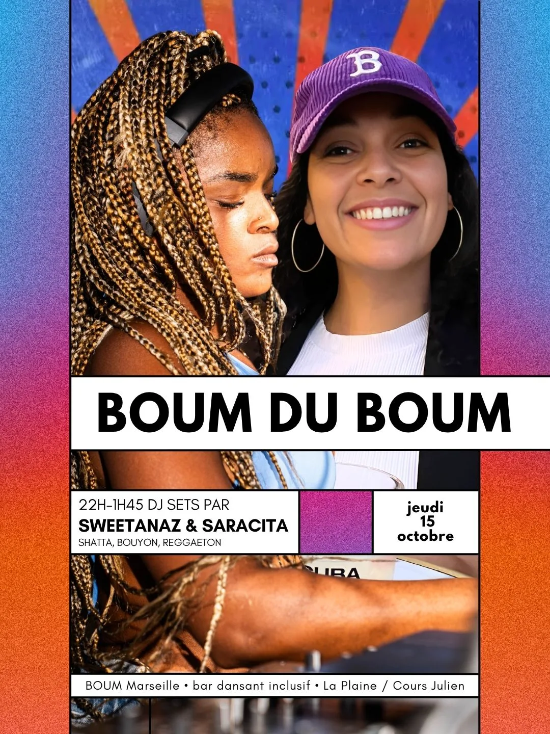 Jeudi Du Boum Dj Sets By Sweetanaz & Saracita