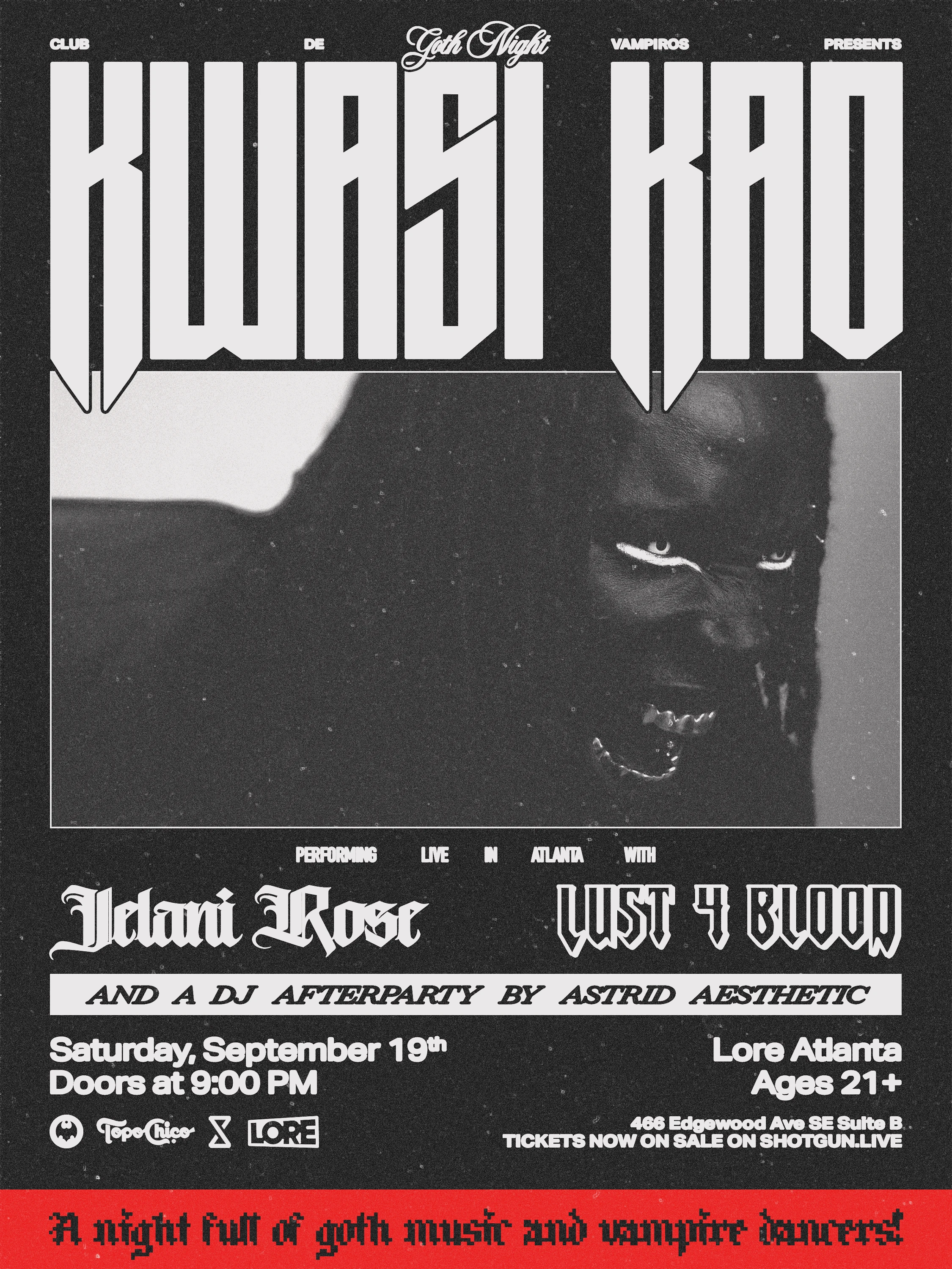 Club De Vampiros Presents... Goth Night With Kwasi Kao