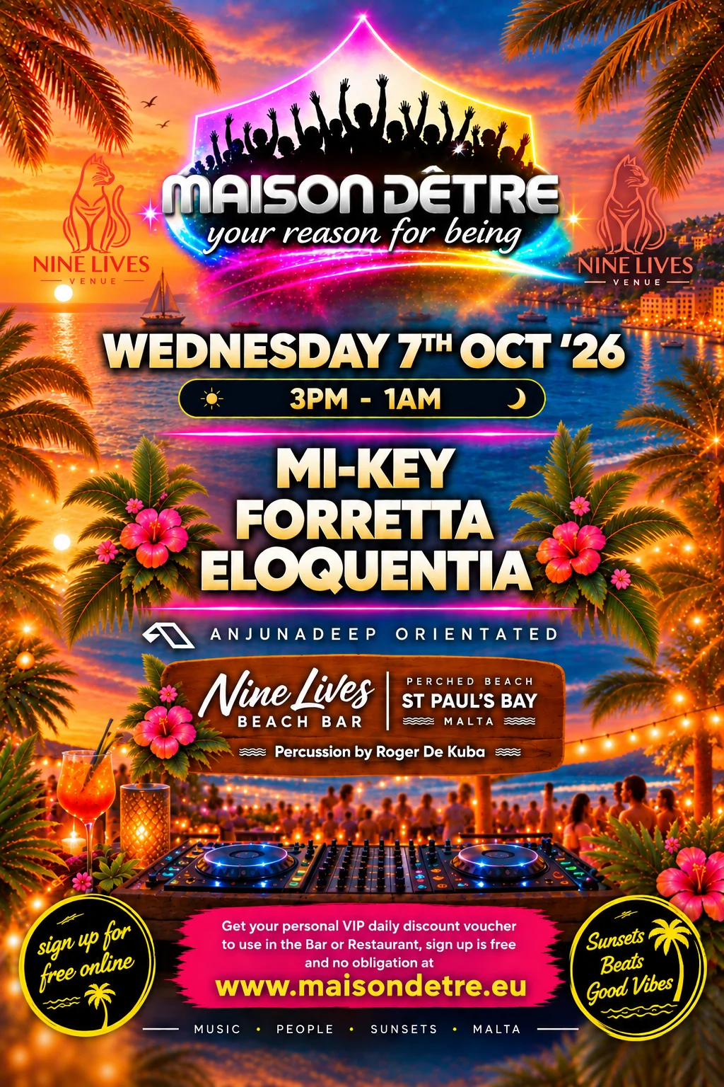 Maison D'etre Malta - Anjunadeep Wednesday 7th October 3pm