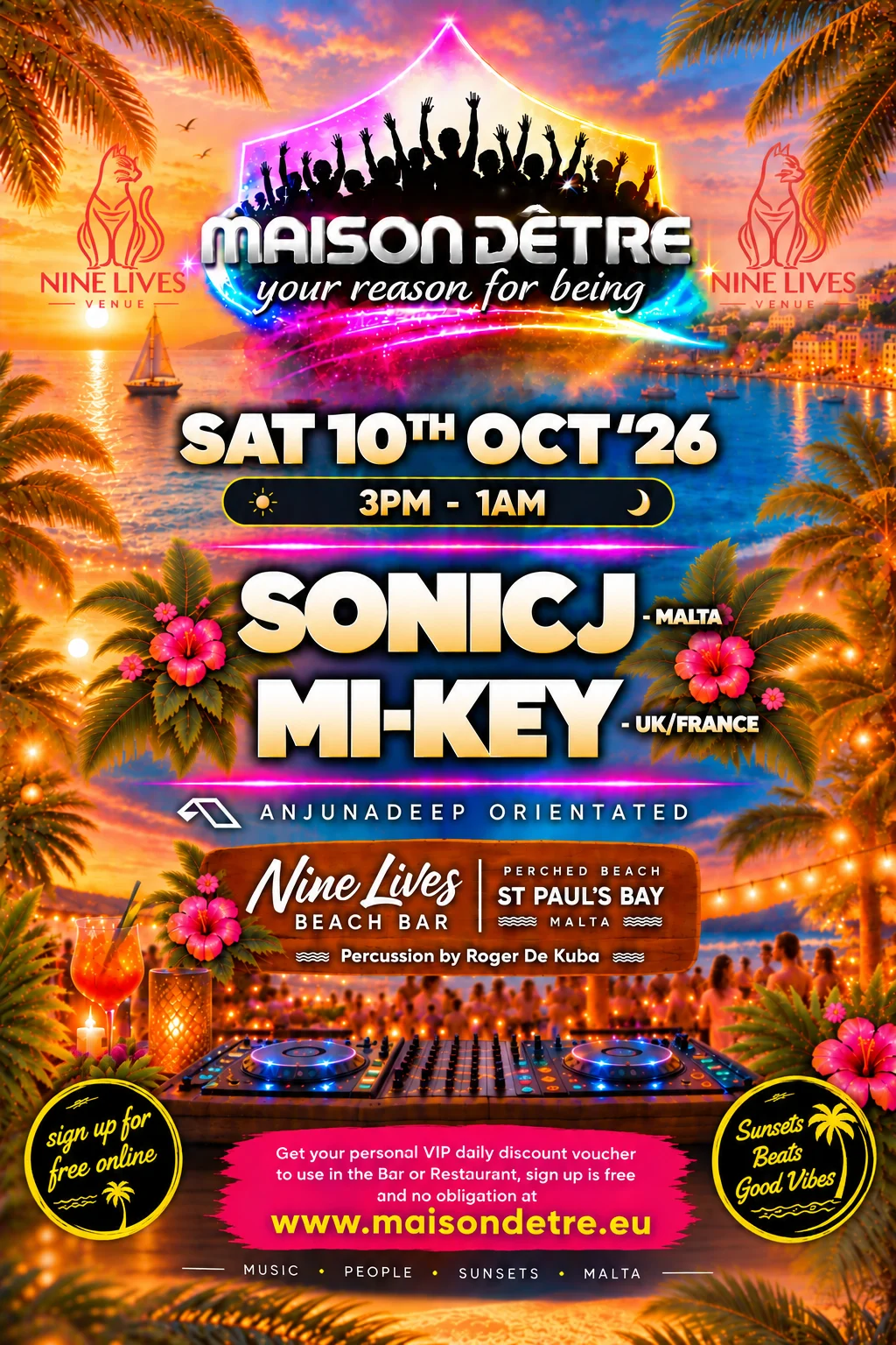 Maison D'etre Malta - Anjunadeep Saturday 10th October 3pm
