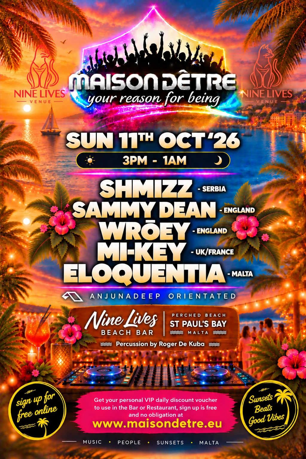 Maison D'etre Malta - Anjunadeep Sunday 11th October 3pm