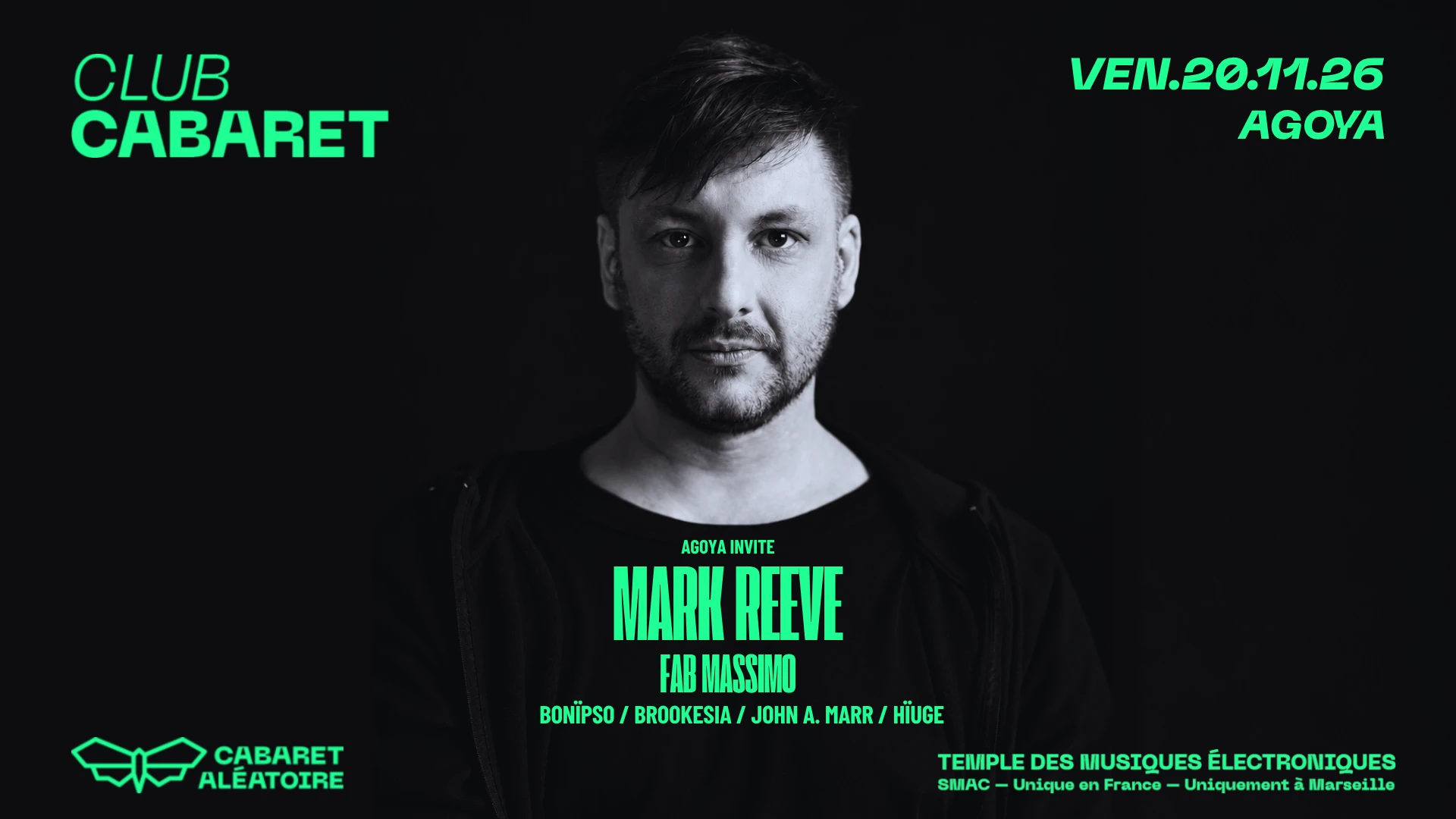 20/11 | Club Cabaret : Agoya Invite Mark Reeve