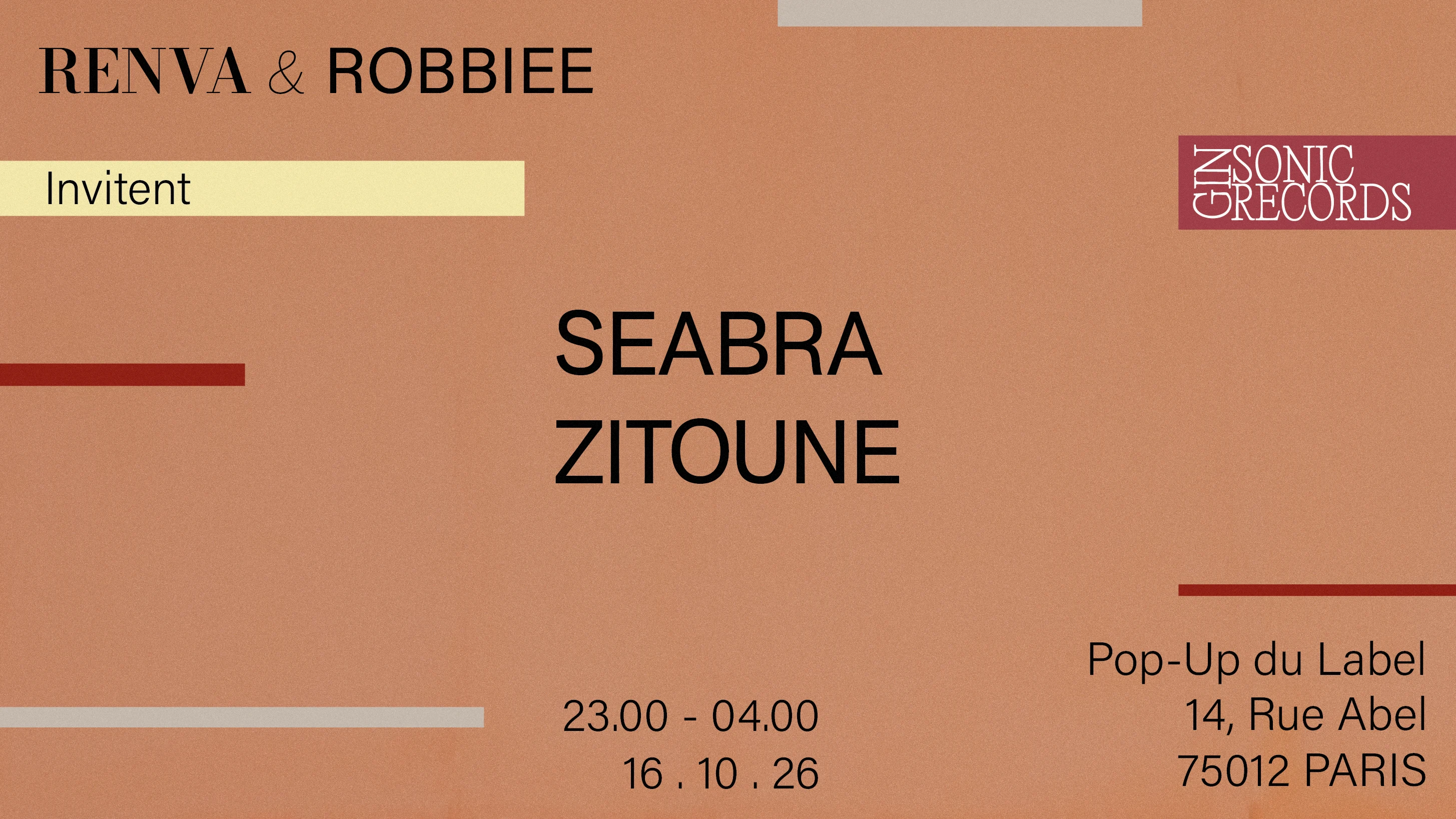 Gin Sonic Invites Seabra & Zitoune