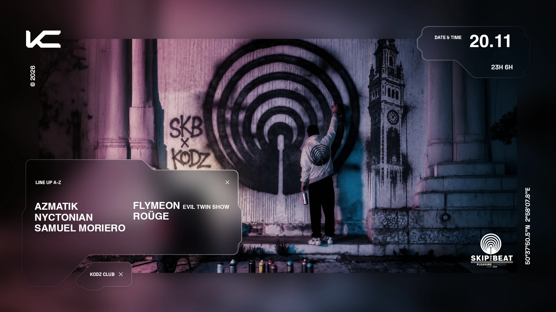 Kodz X Skip The Beat Presents : Samuel Moriero, Flymeon...