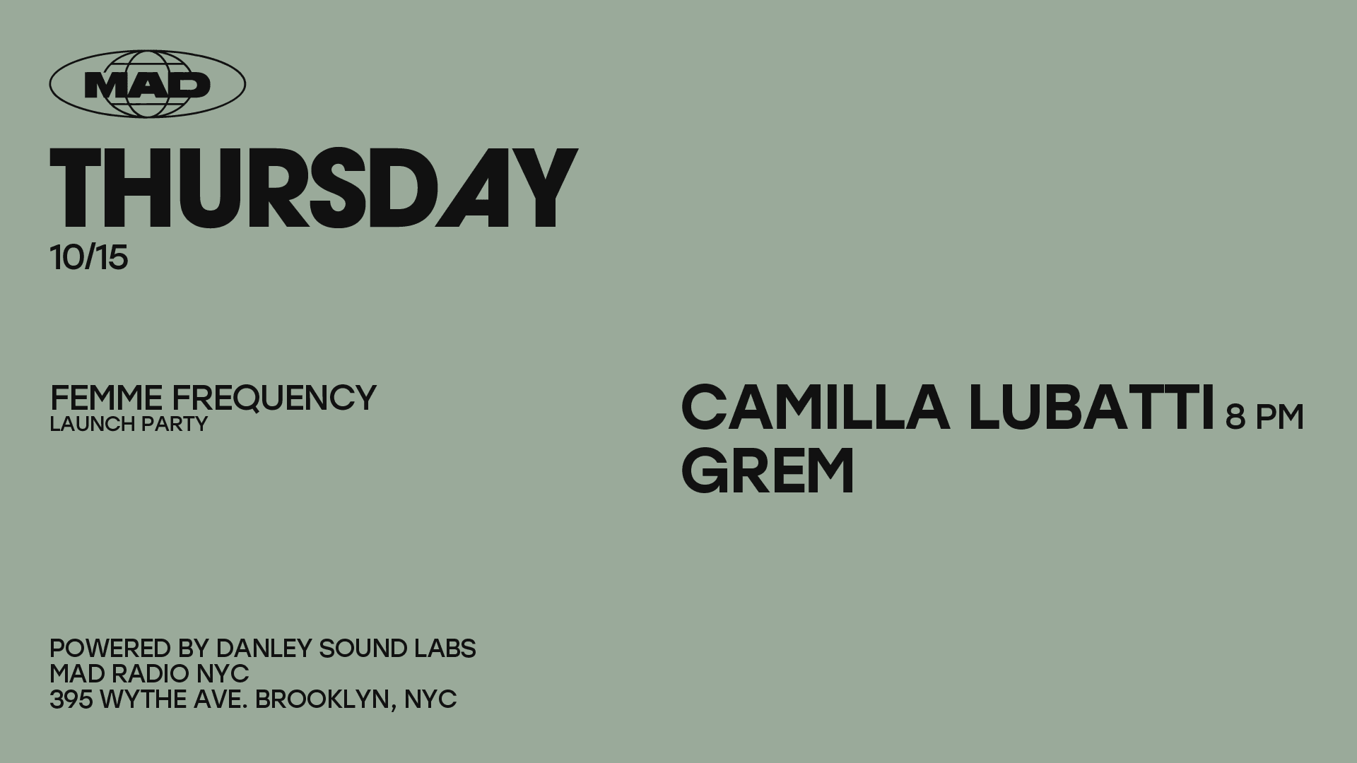 Femme Frequency [Launch Party]: Camilla Lubatti / Grem
