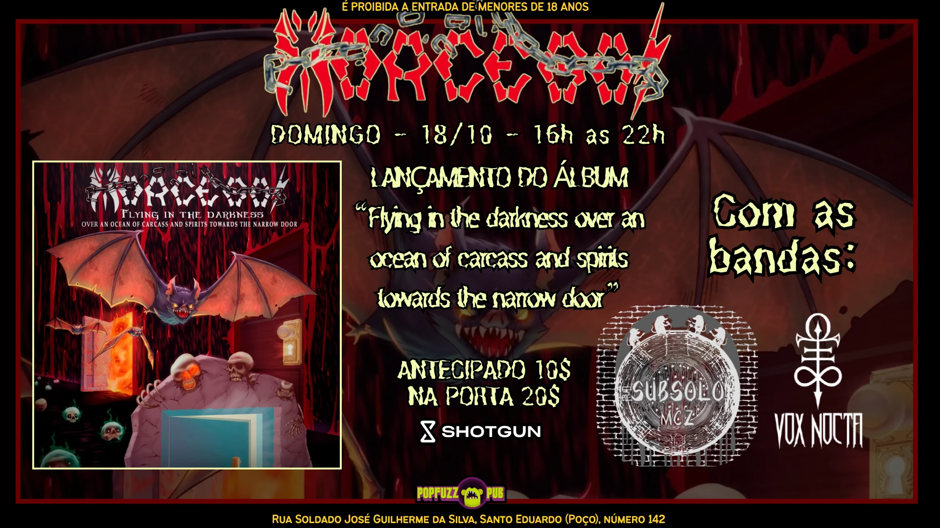 Lançamento Morcegos + Vox Nocta + Subsolo