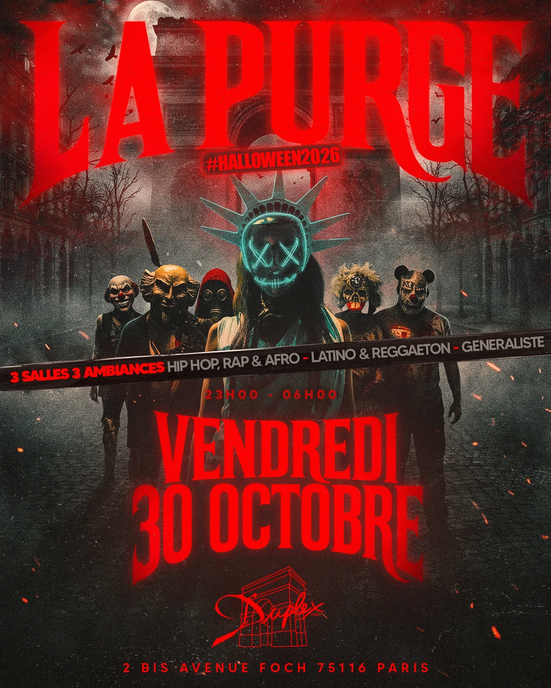 La Purge - Vendredi 30 Octobre - Halloween 2026