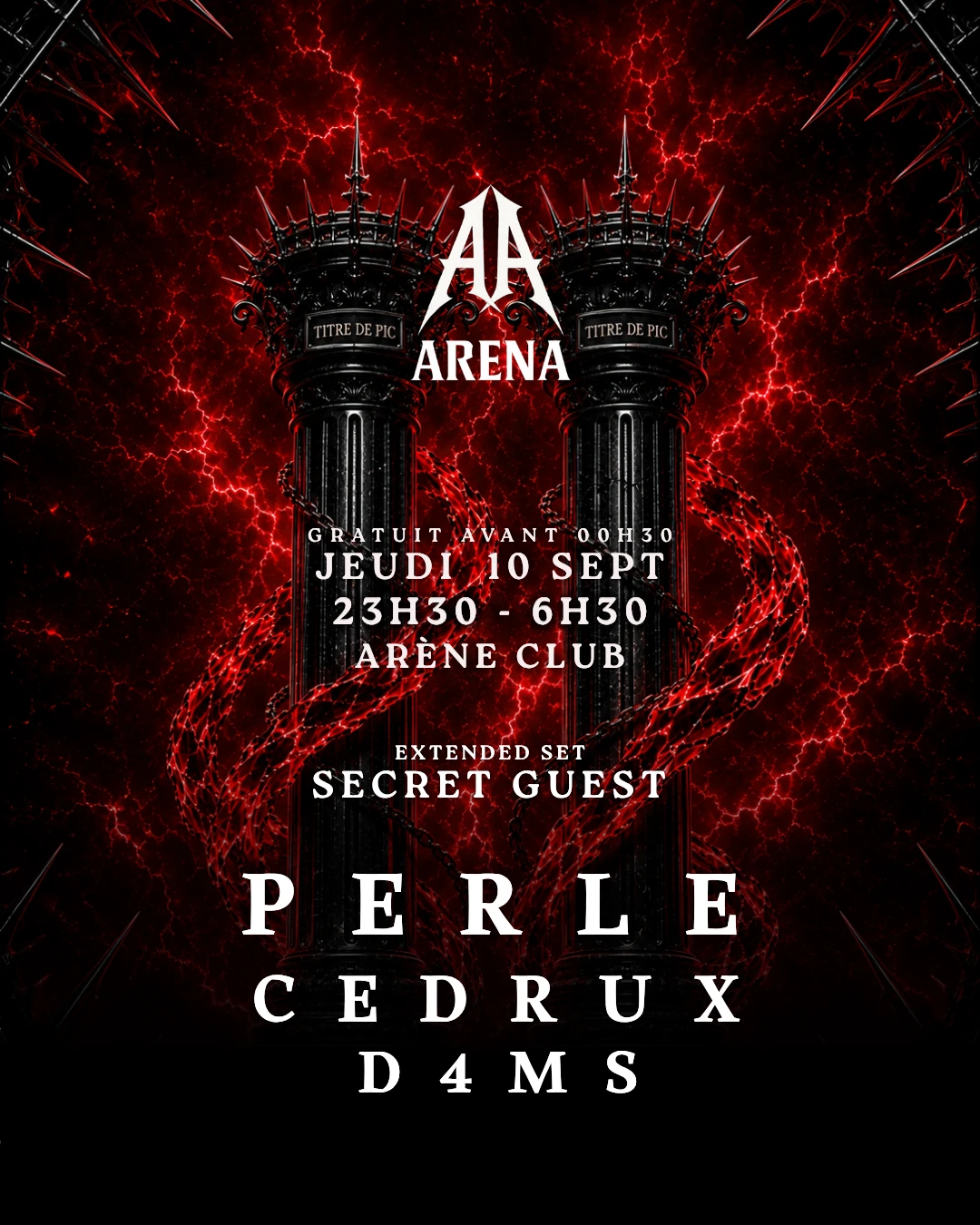 Jeudi Techno Arena : Perle - Cedrux - D4ms