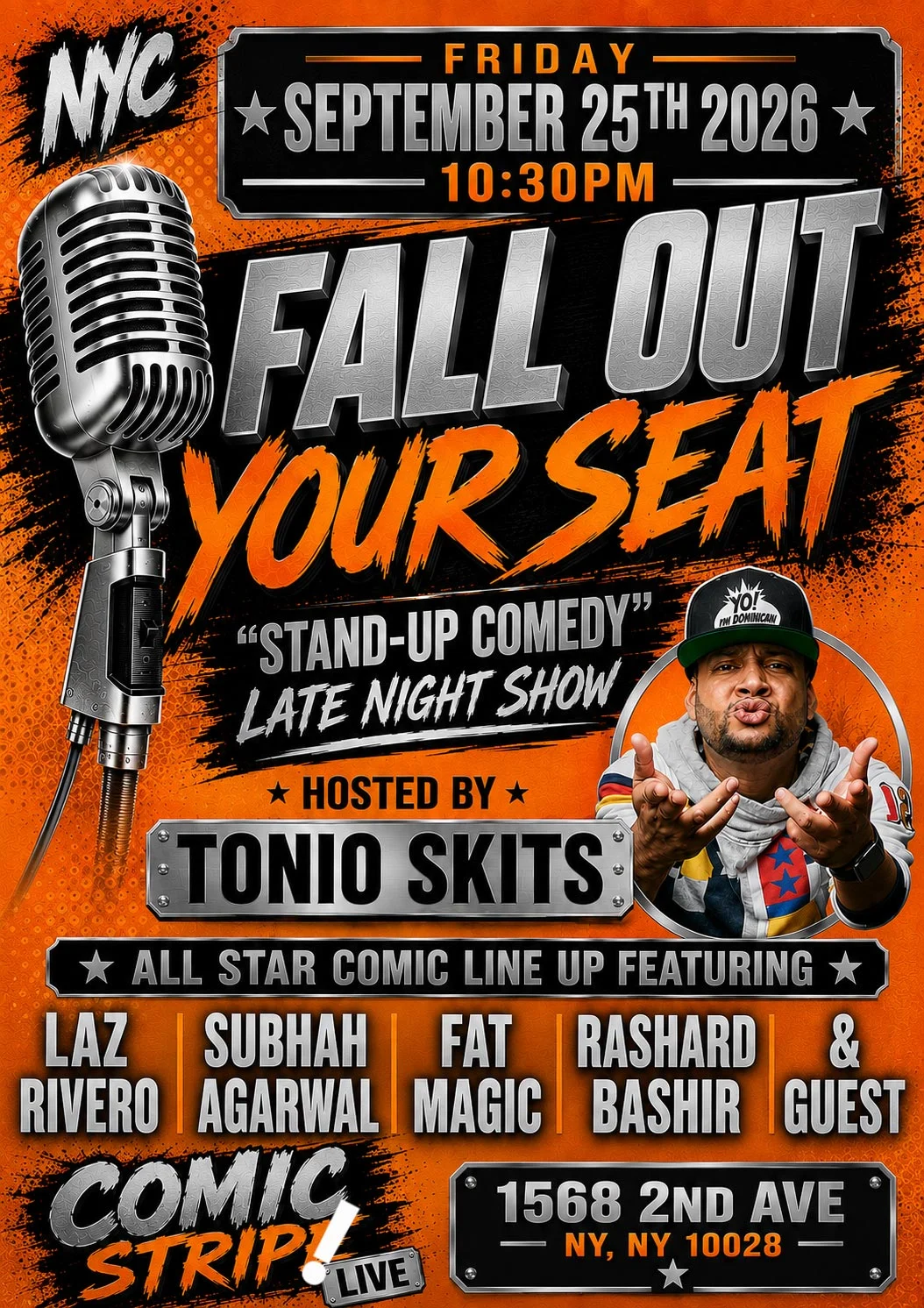 Fall Out Your Seat Stand Up Comedy Show W/ Tonio Skits