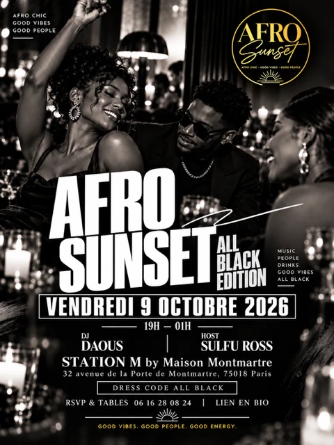 Afro Sunset Paris — All Black Edition 🖤