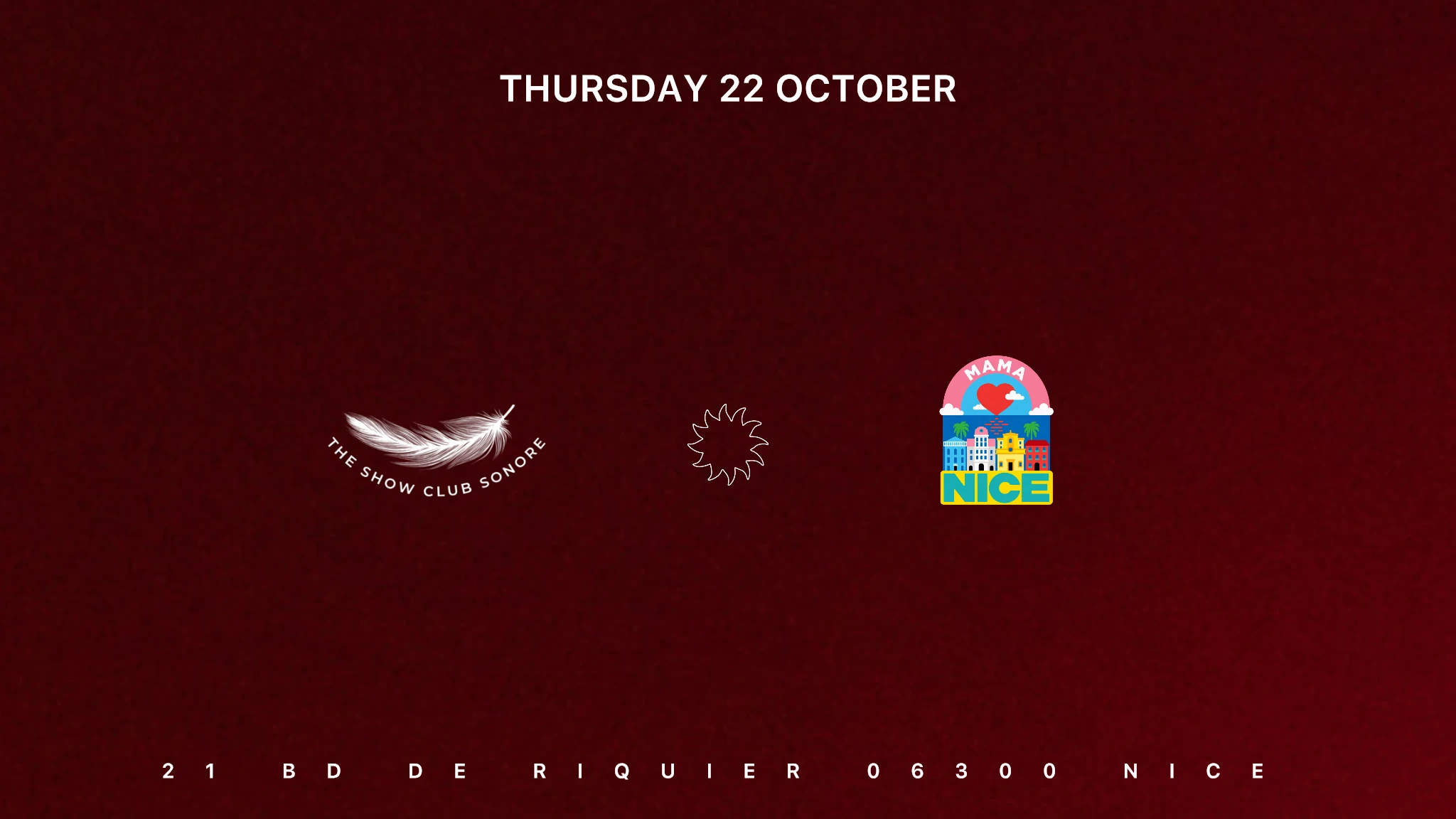 The Show Club Sonore X Mama Shelter Nice X Thursday 22 Octo