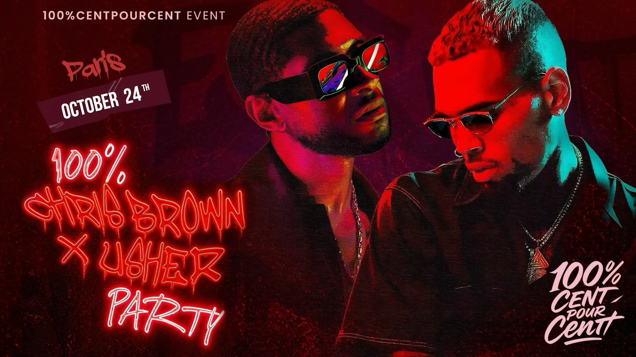 100% Chris Brown Party X Usher Party (In Paris !!)