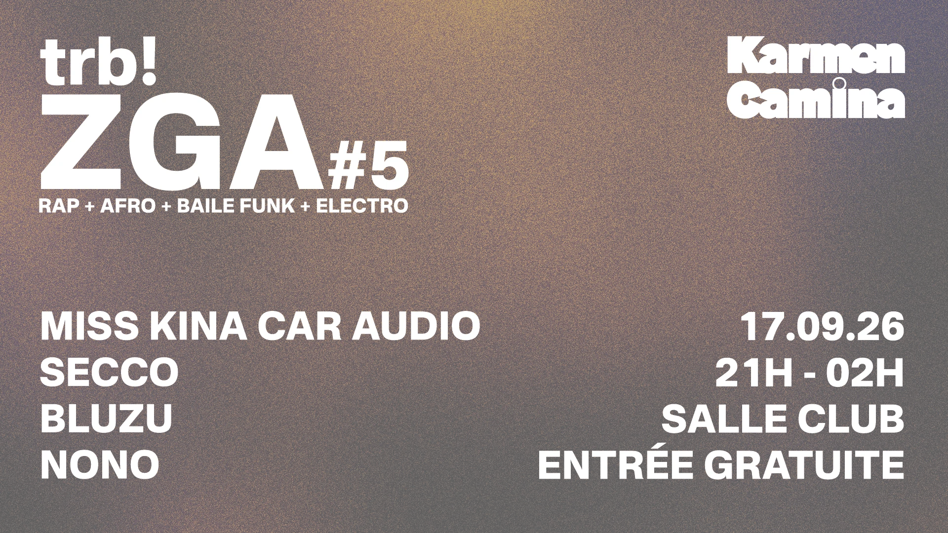 Trb! Zga #5 [Miss Kina Car Audio, Nono, Secco, Bluzu]