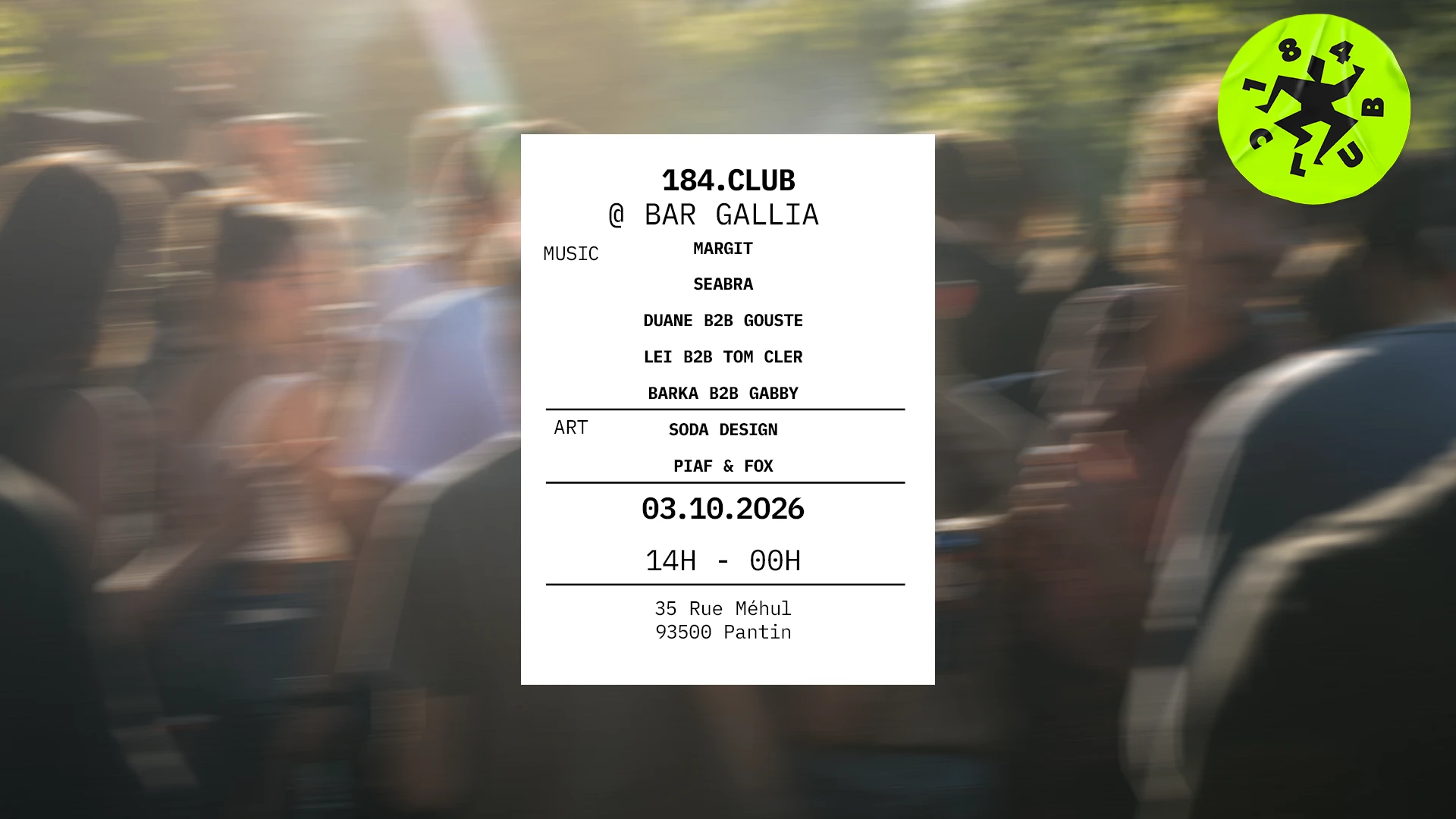184 & Friends @ Bar Gallia